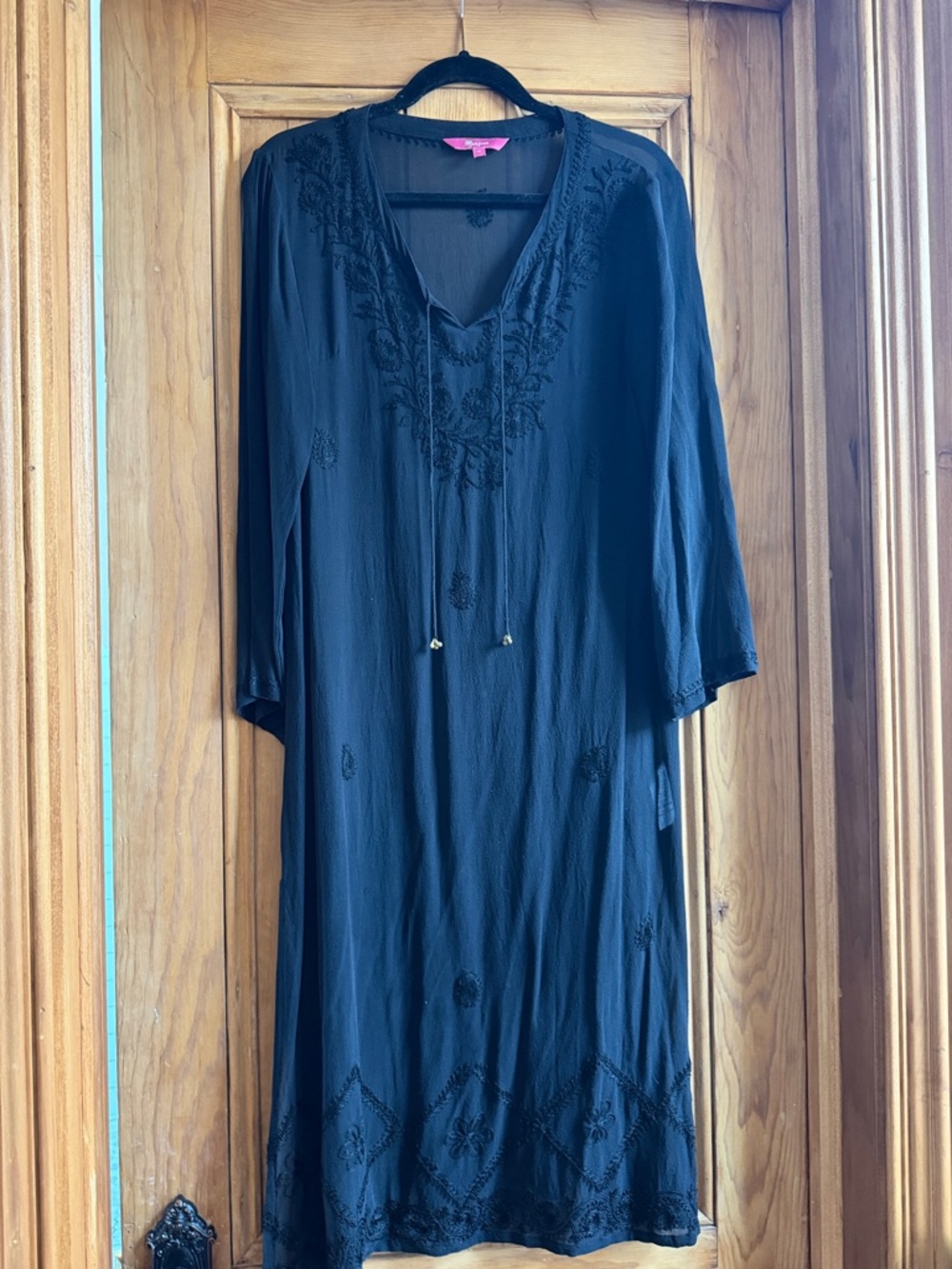 Monsoon 💯 Silk sheer embroidered maxi Dress stunning Made In India